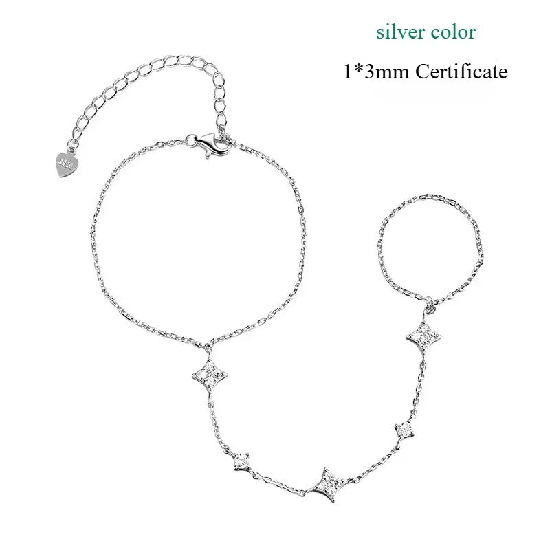 14K Moissanite Chain Bracelet