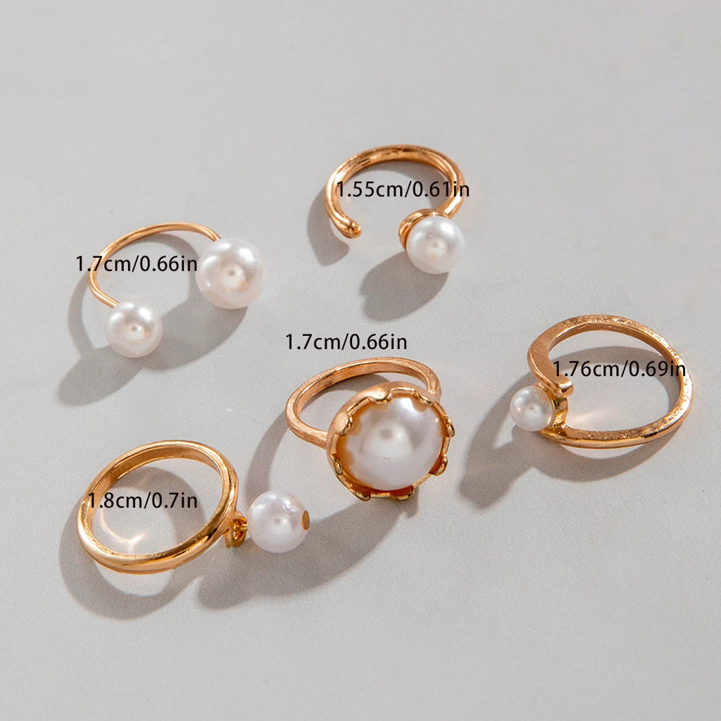 Pearl Open Ring Set