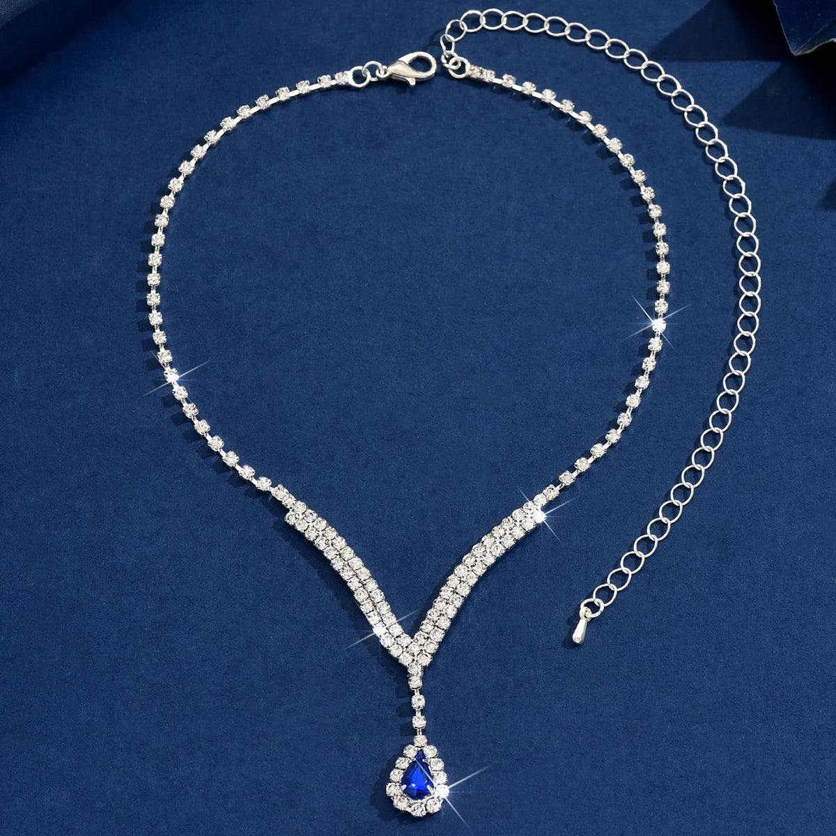 Rhinestone Water Drop Necklace