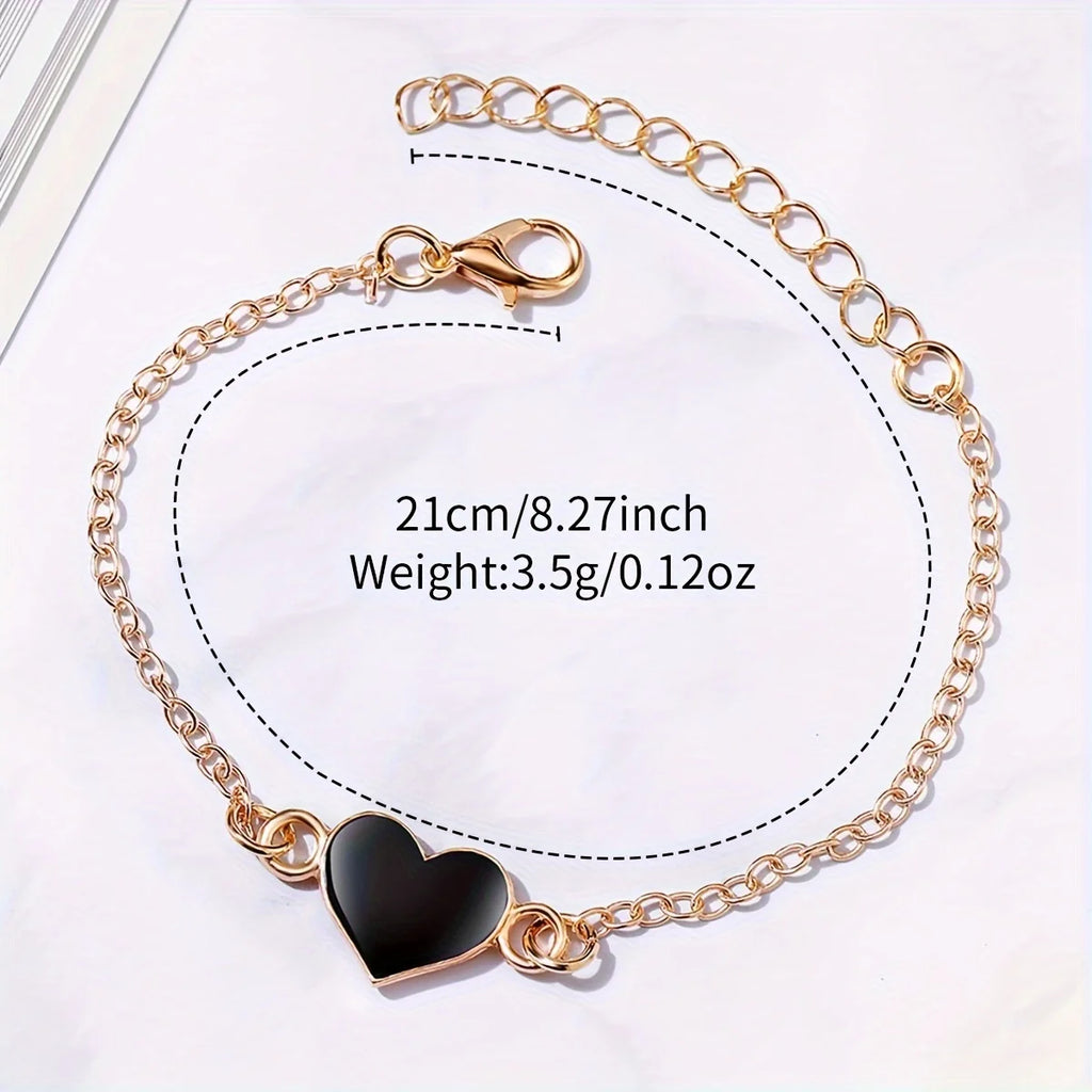 Rhinestone Heart Watch Set