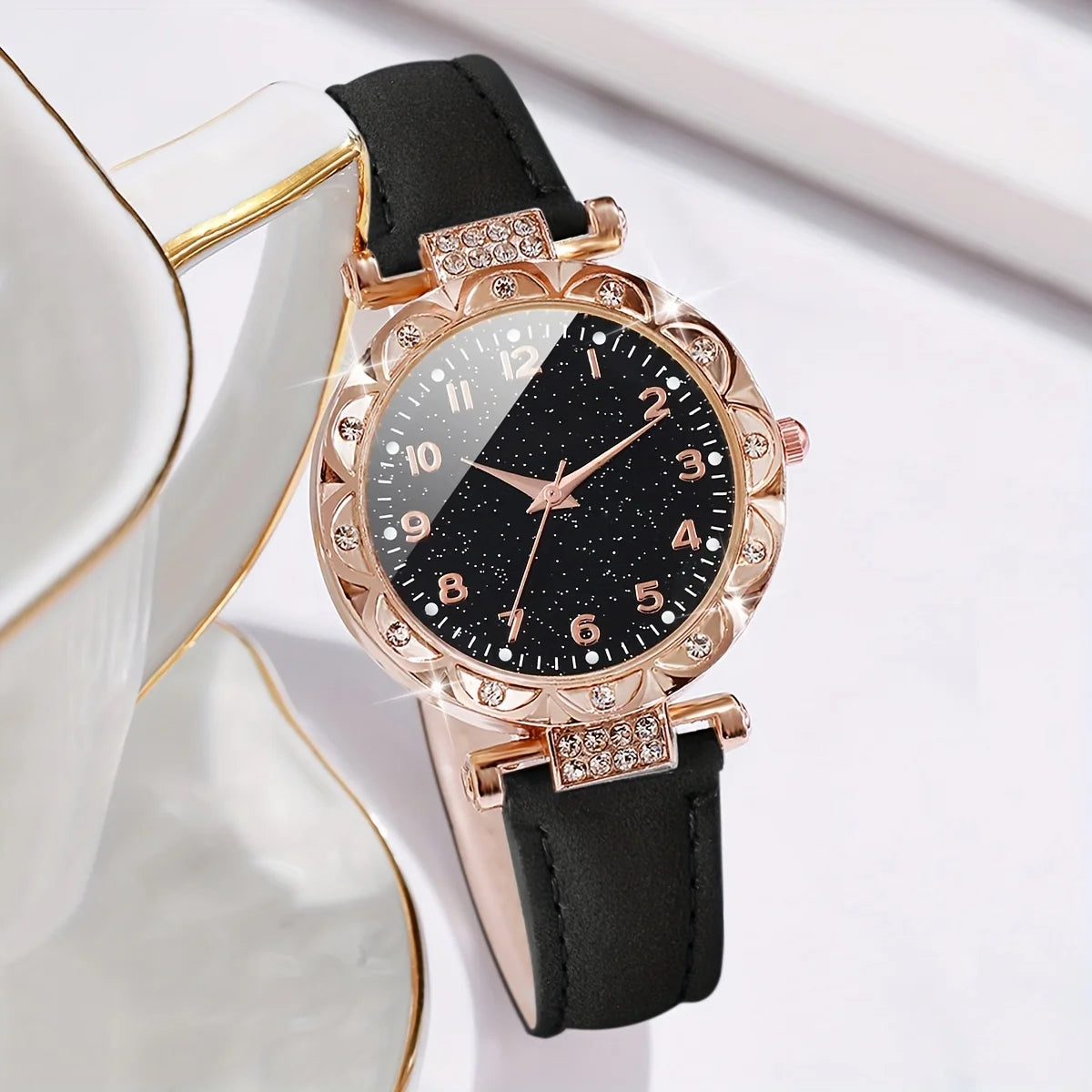 Rhinestone Heart Watch Set