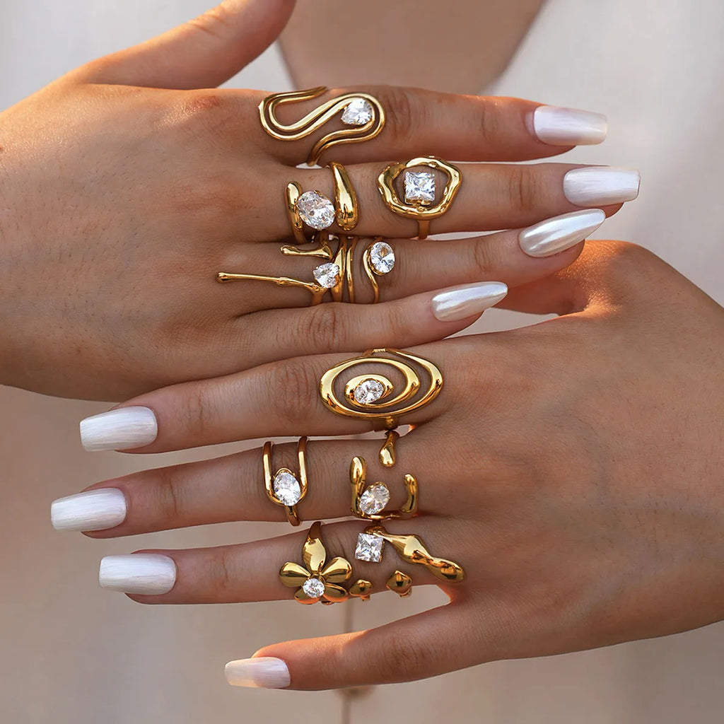 PVD Zircon Statement Ring