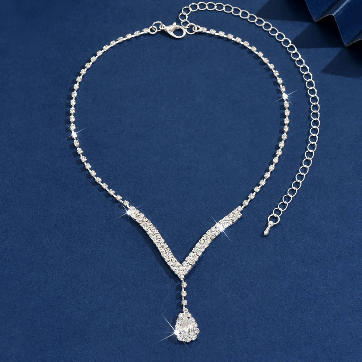 Rhinestone Water Drop Necklace