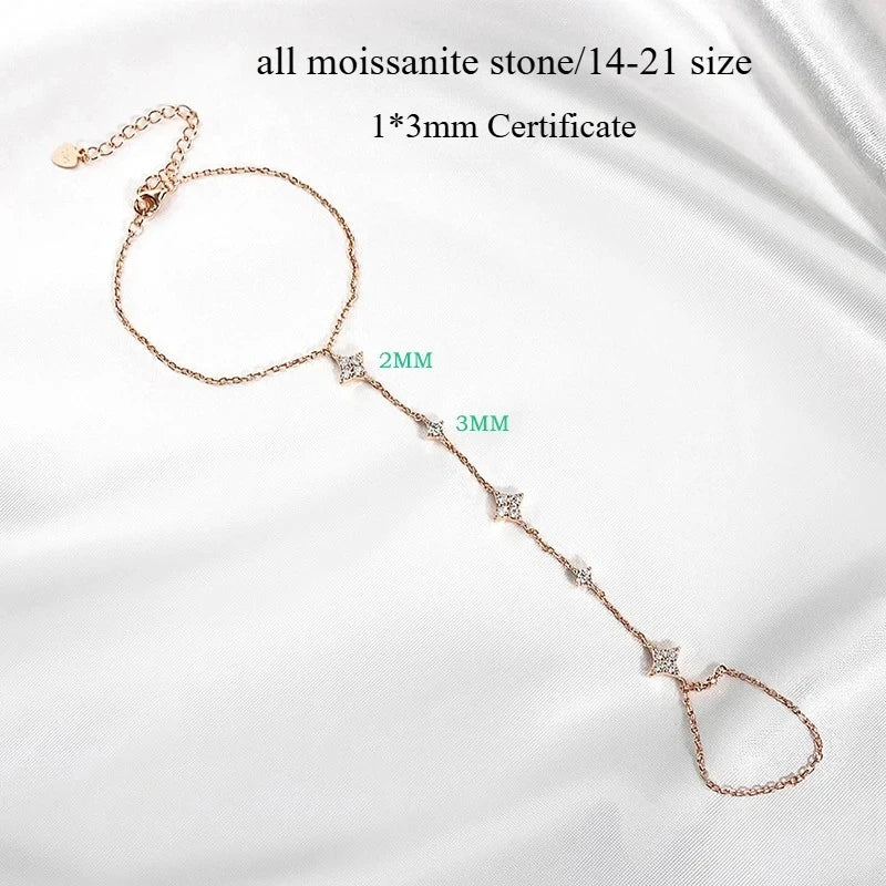 14K Moissanite Chain Bracelet