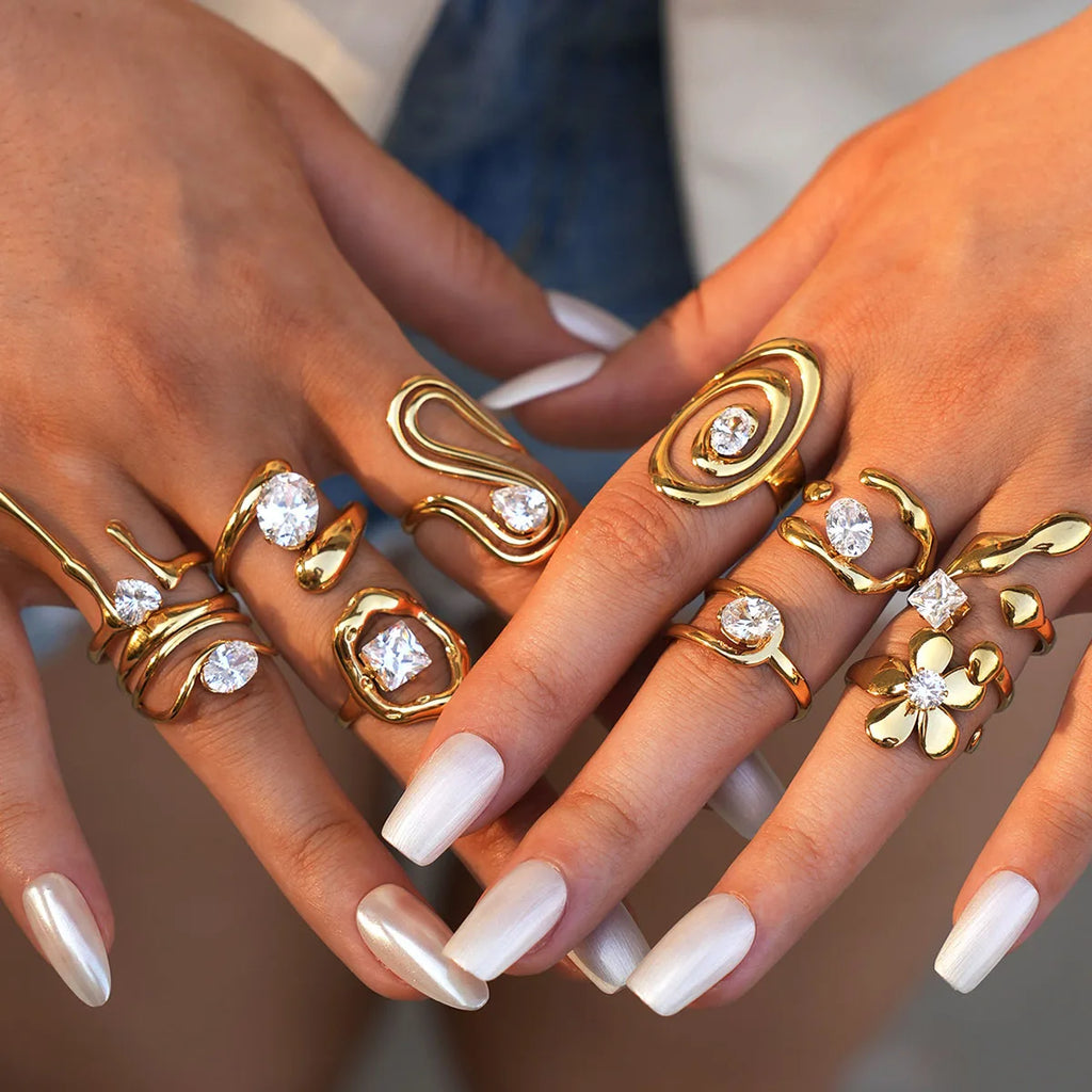 PVD Zircon Statement Ring