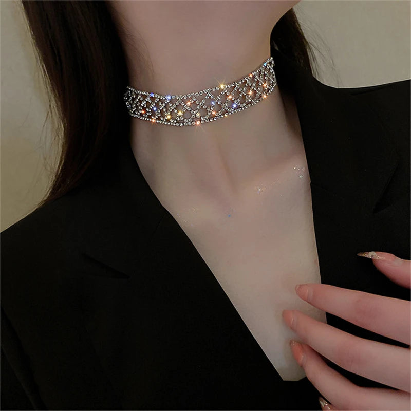 Crystal Mesh Choker
