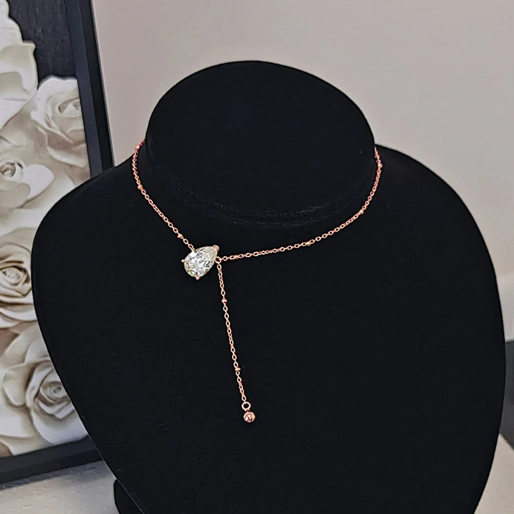 Moissanite Pear Drop Necklace