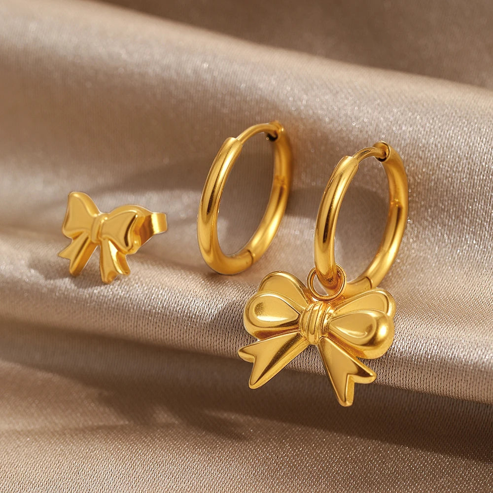 Stainless Bow Drop Set