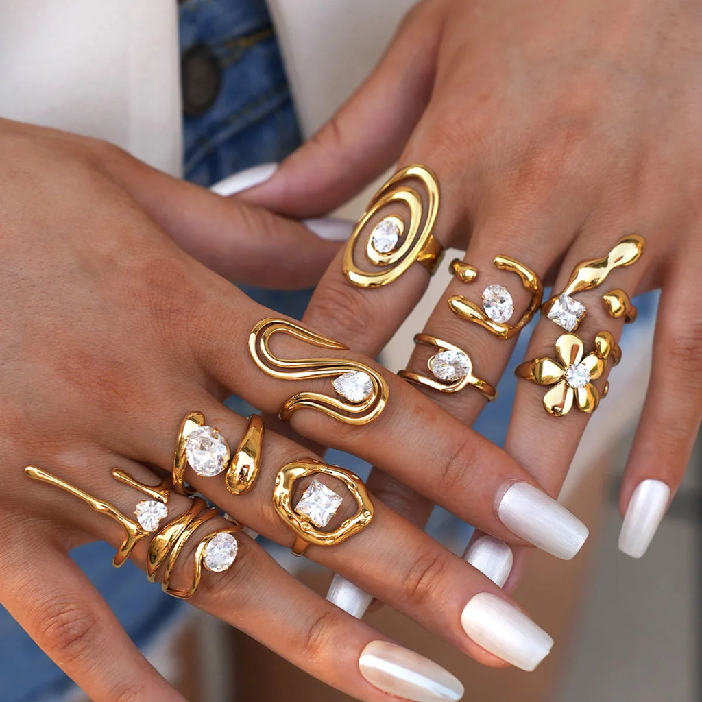 PVD Zircon Statement Ring