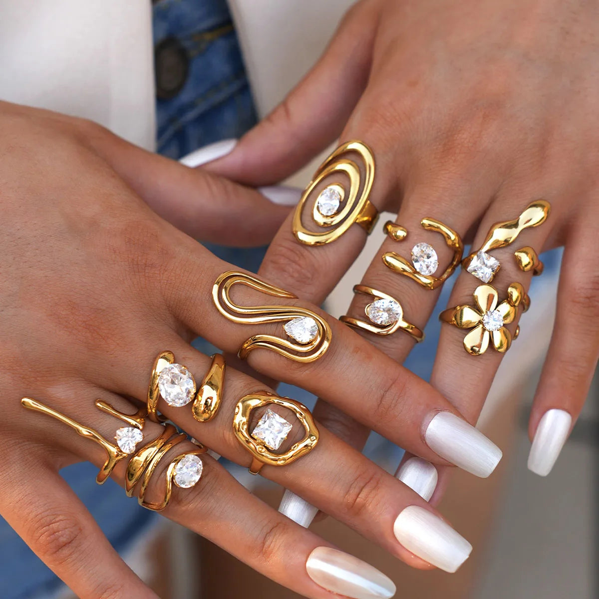 PVD Zircon Statement Ring