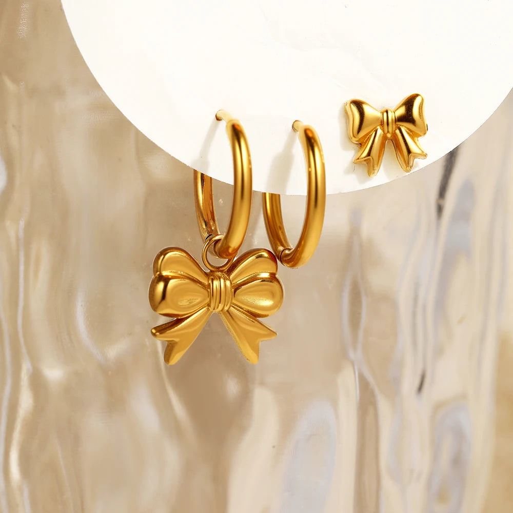 Stainless Bow Drop Set