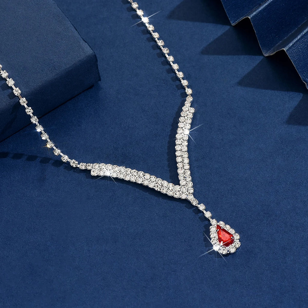 Rhinestone Water Drop Necklace